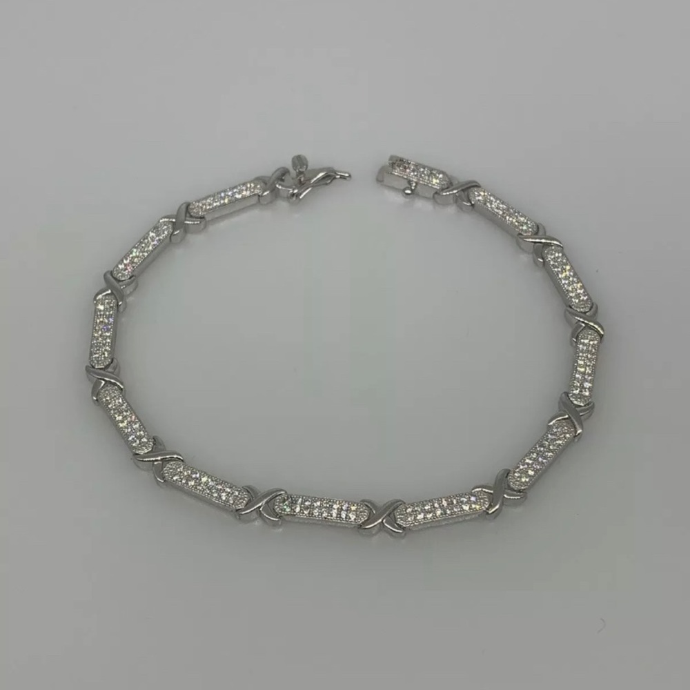 Sterling Silver Micro Pave CZ Tennis Bracelet 7.5